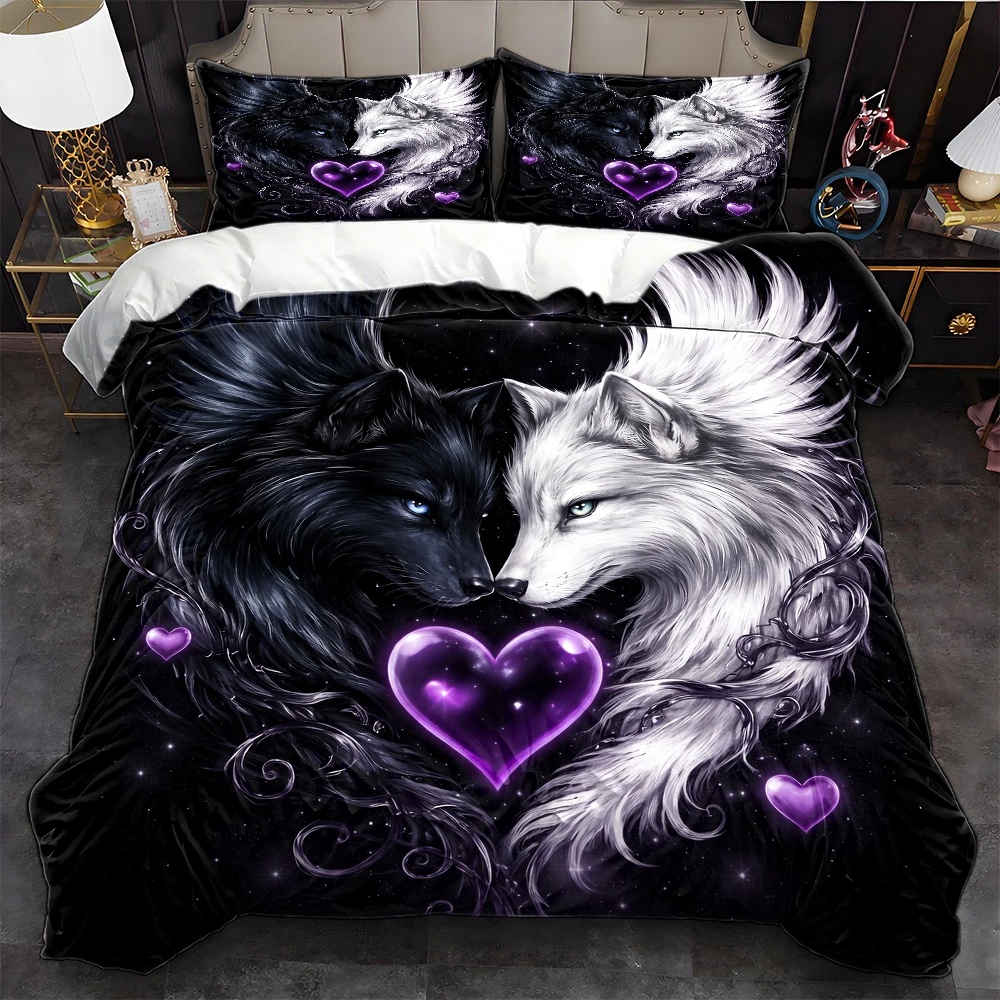 Duvet Cover Sets With Zipper - 3Pc Hot-Selling Black and White Double