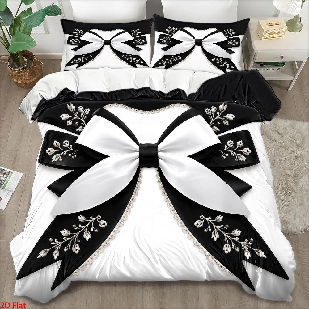 Duvet Cover Sets With Zipper - 3Pc Light Luxury Style Black and