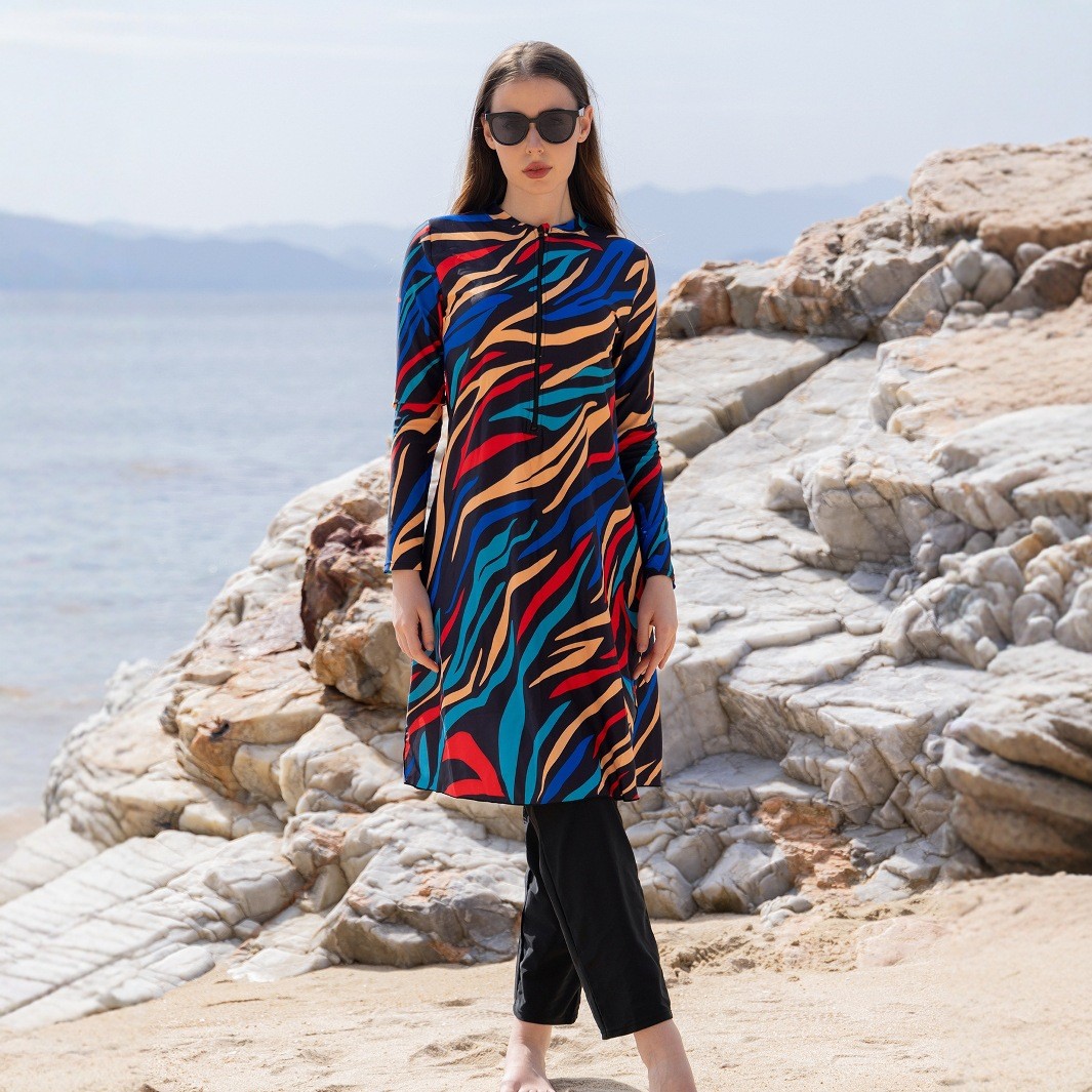 Bath - Long Sleeve Swimsuit High Neck Front