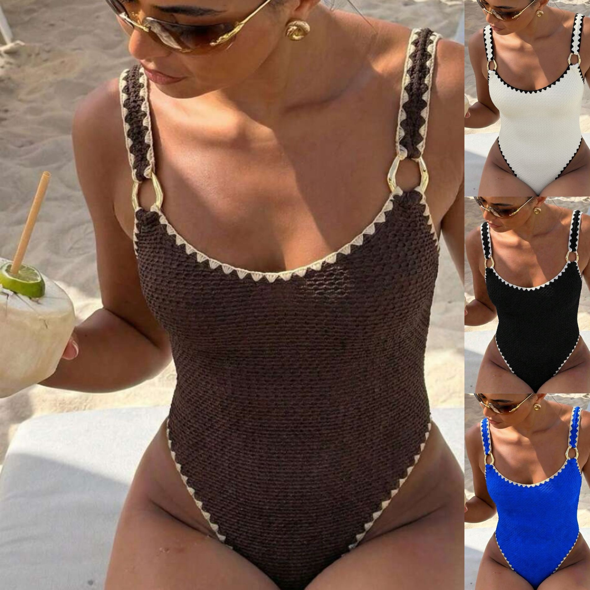 Bath - Women Swimwear Swimsuit Sleeveless Solid Color