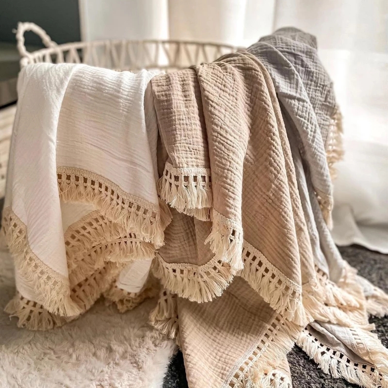 Muslin Cotton Bedspread - Cotton Muslin Swaddle Blankets for Newborn