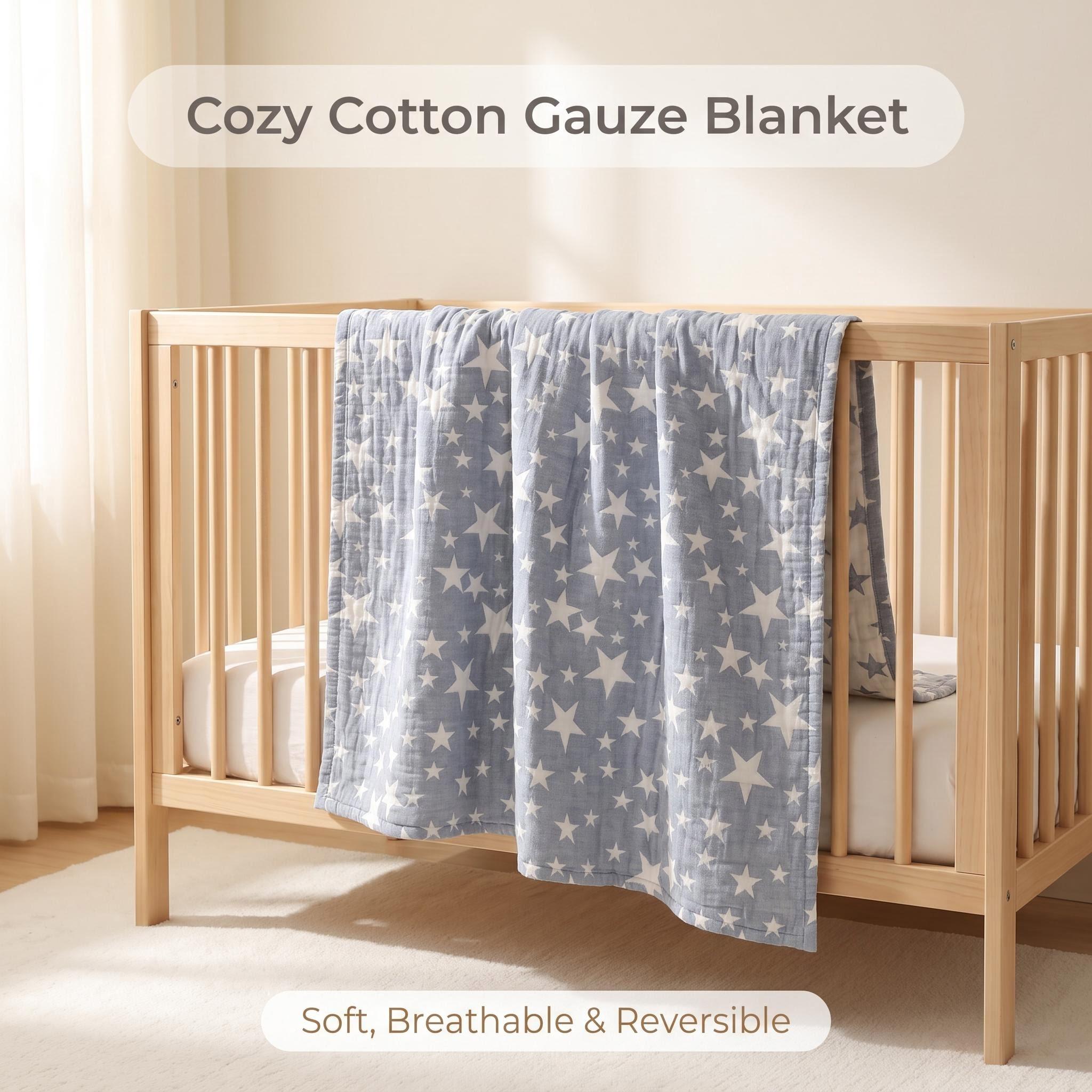 Muslin Cotton Bedspread - 3-Layer Cotton Muslin Throw Blanket Ultra
