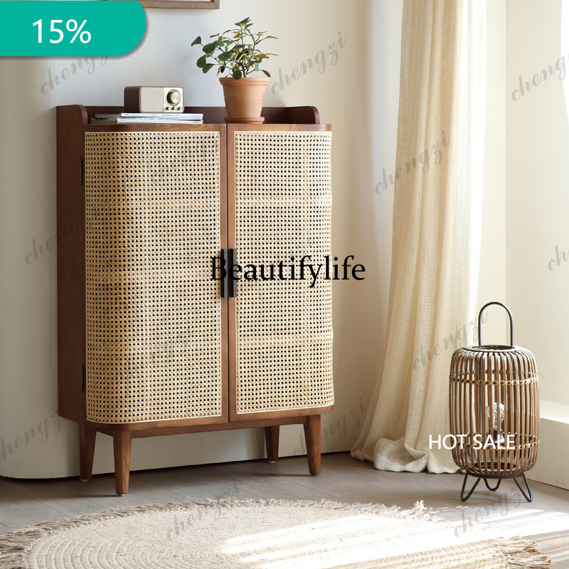 Storage & Organization - X173 Nordic solid wood shoe cabinet