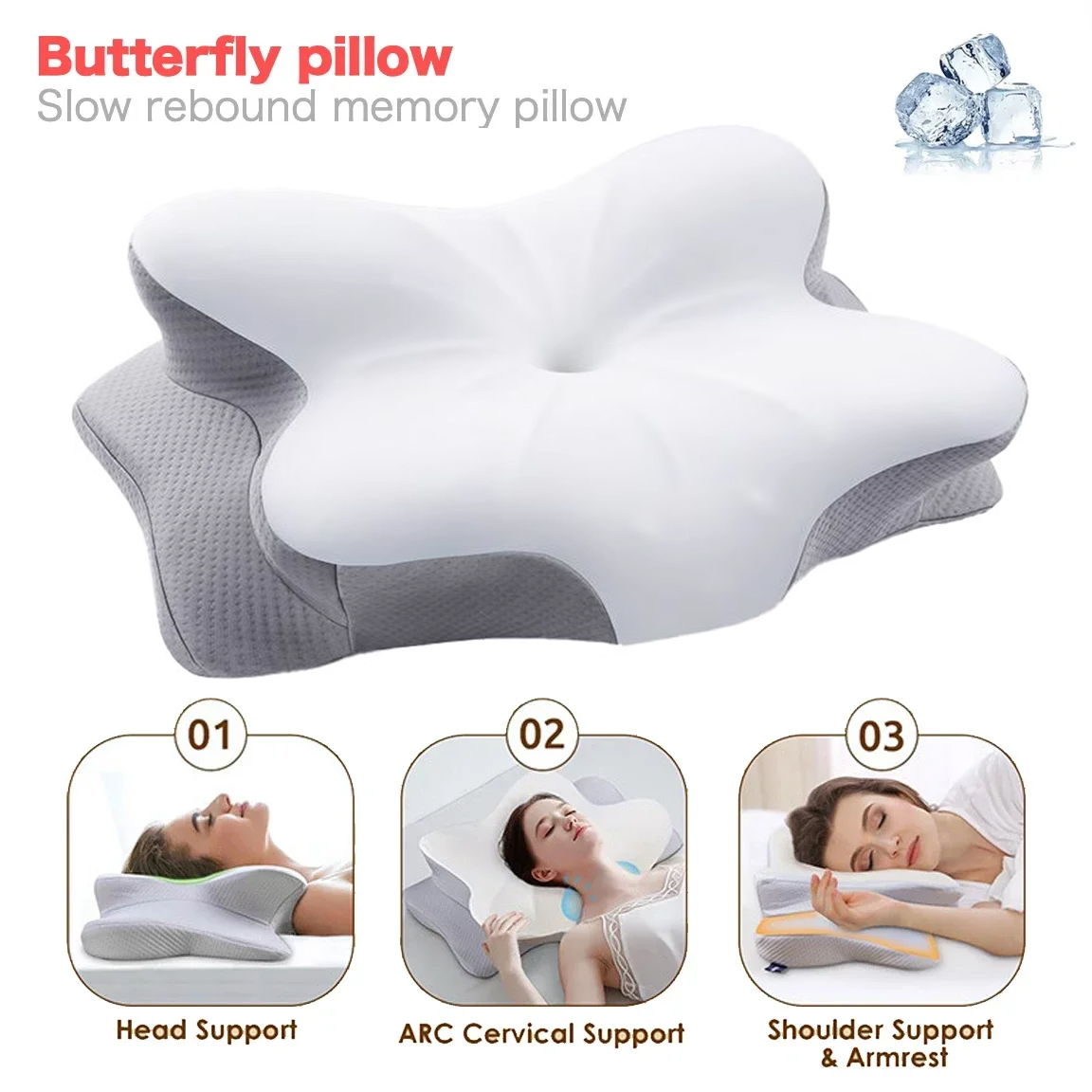 Memory Foam Orthopedic Pillow Neck Pain - Ergonomic Orthopedic Memory Foam Pillow Breathable