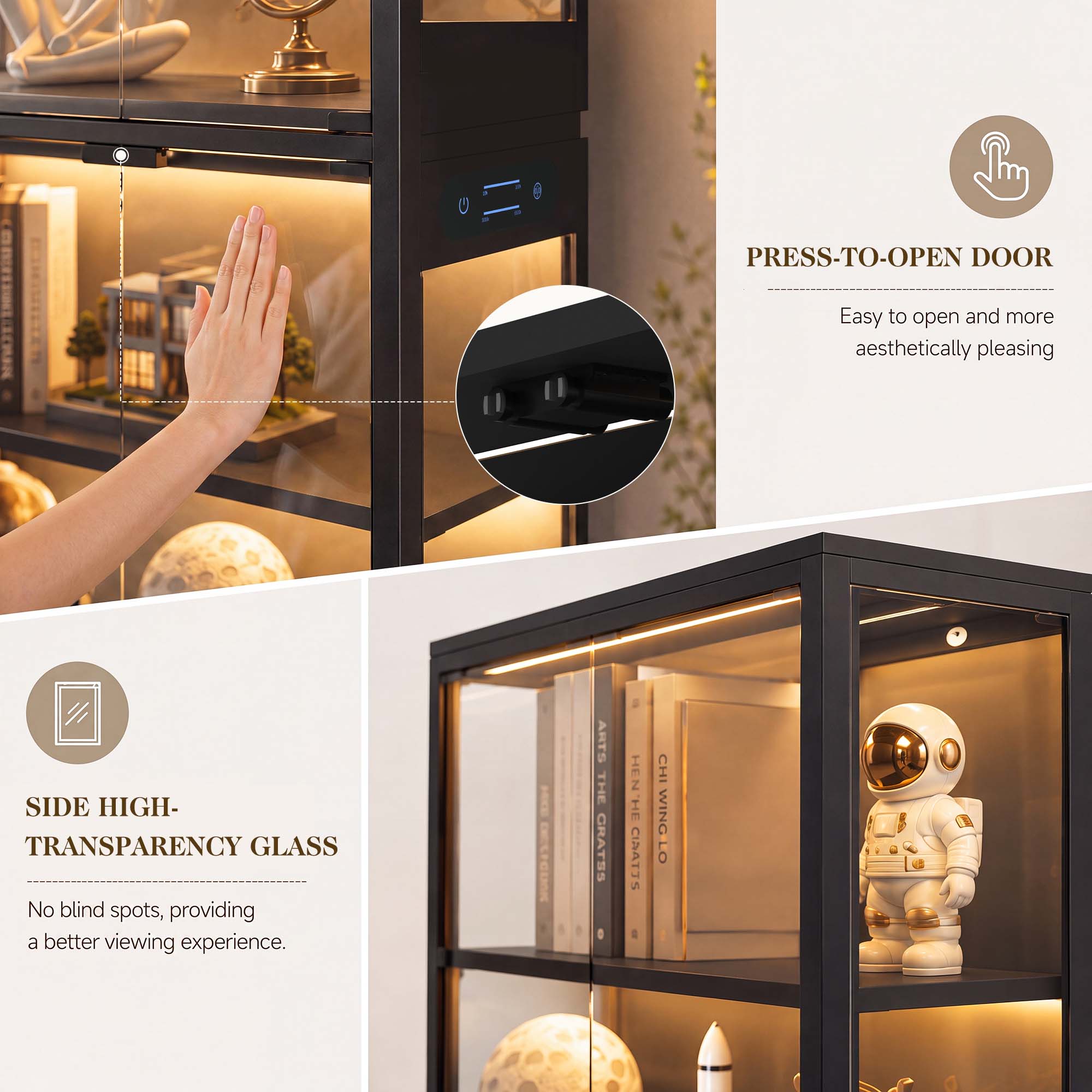 TCGBKAF 5‑Tier Display Cabinet - Storage & Organization ulasan dan harga