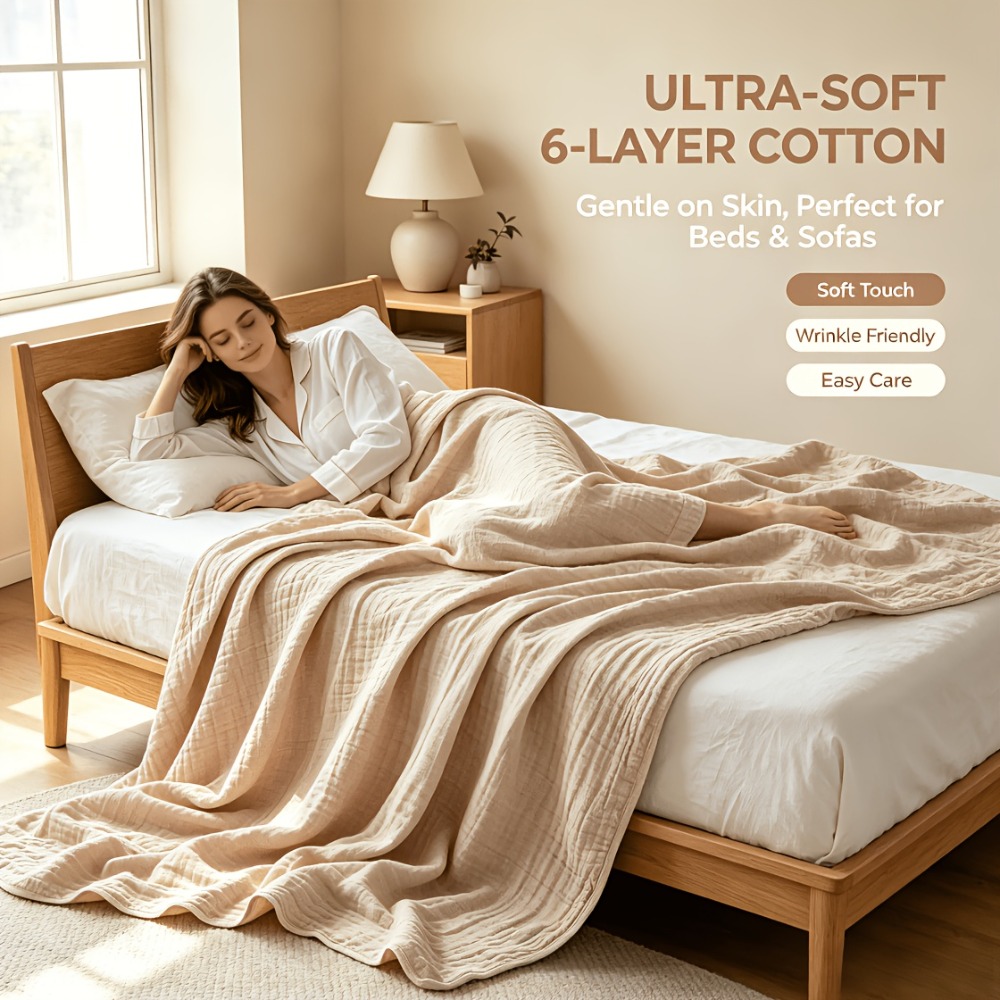 100% Cotton Muslin Blankets Li - Muslin Cotton Bedspread ulasan dan harga