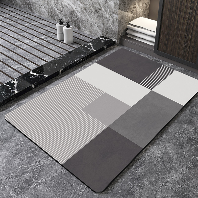 Nordic Geometric Diatomite Bat - Quick Dry Diatomite Bath Mat ulasan dan harga