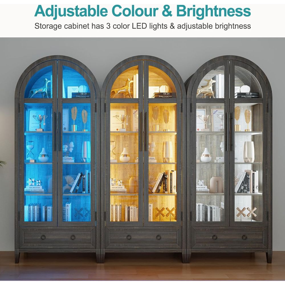73 Arched Glass Display Cabine - Lighting ulasan dan harga