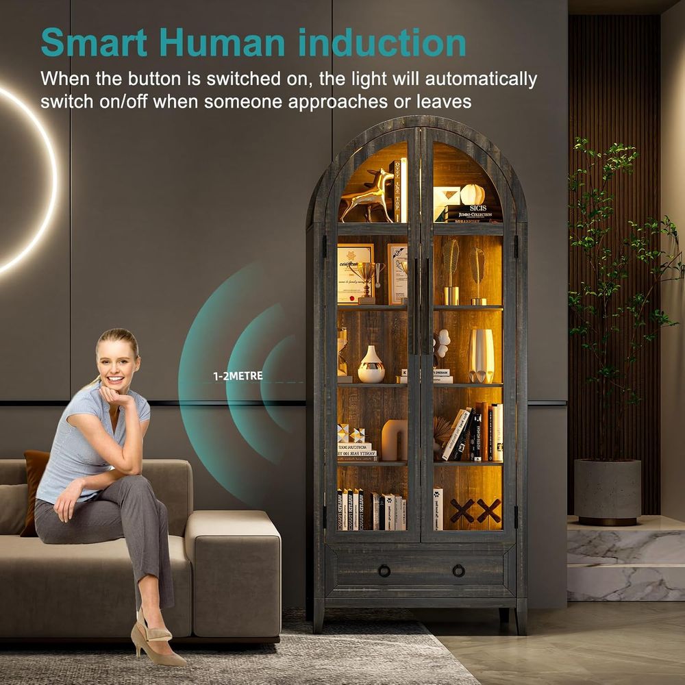 73 Arched Glass Display Cabine - Lighting ulasan dan harga