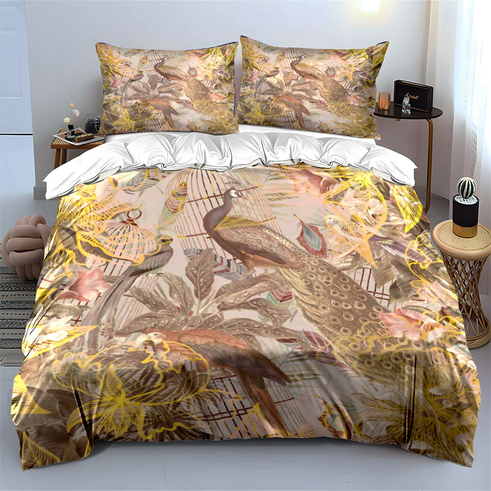 Vintage Peacock Birdcage Beddi - Aesthetic Floral Duvet Cover ulasan dan harga