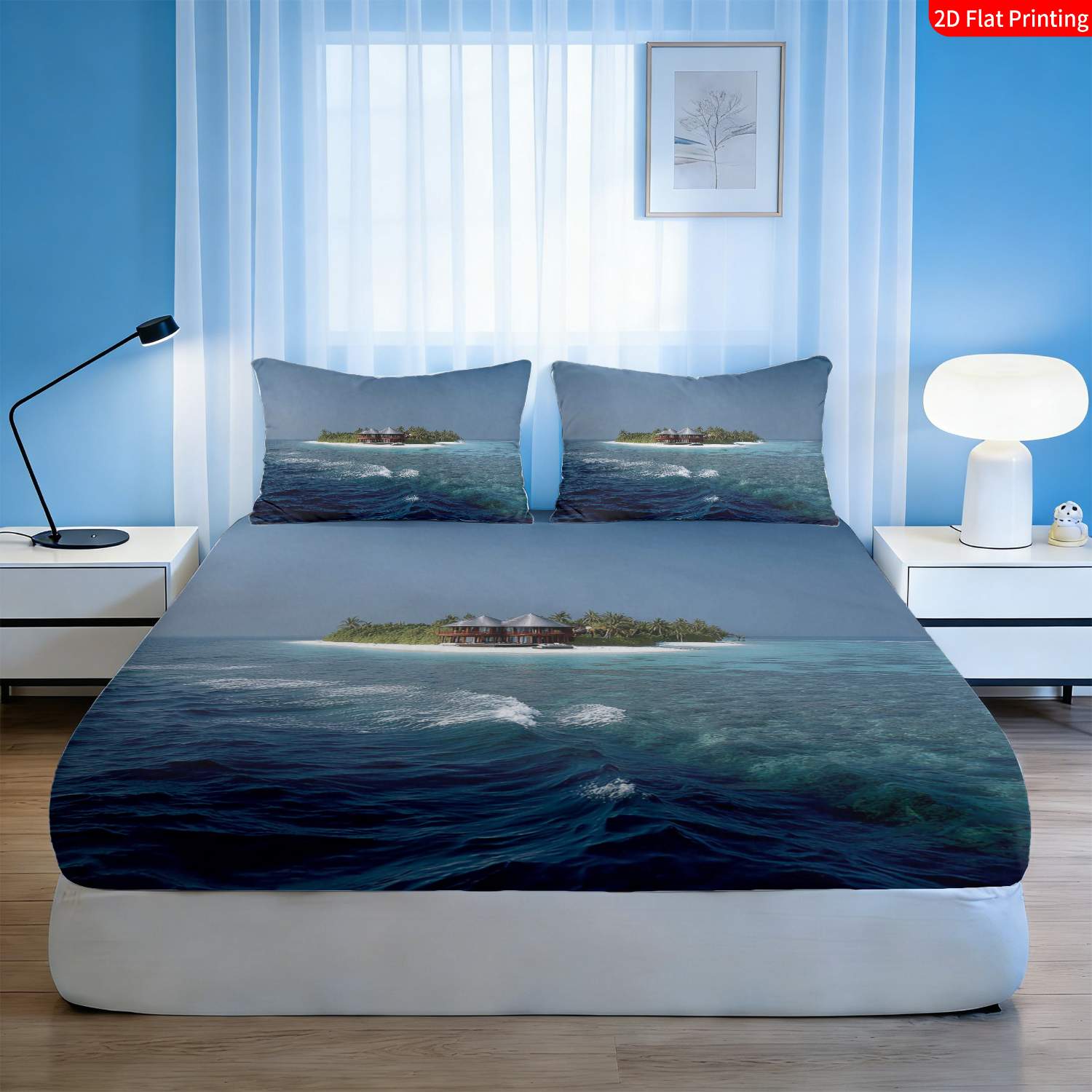 Tropical Island Bedding Set Pa - Fitted Bed Sheets Deep Pocket ulasan dan harga