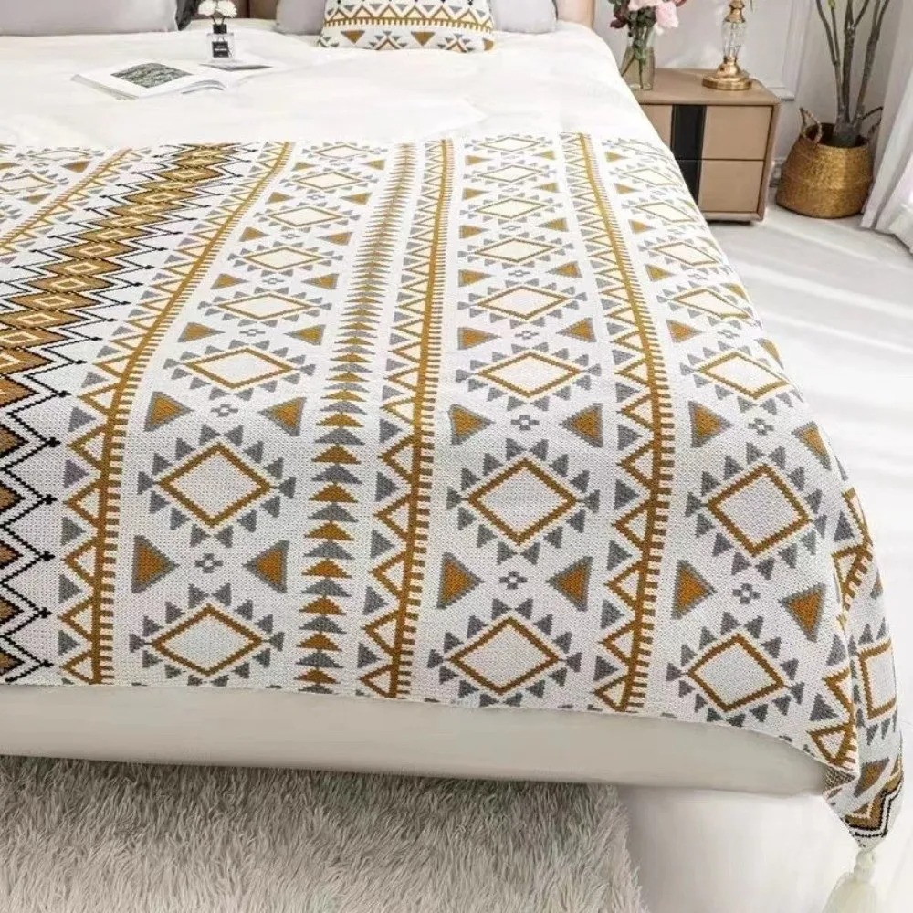 Vintage Chunky Knit Boho Throw - Boho Throw Blanket Fringe ulasan dan harga