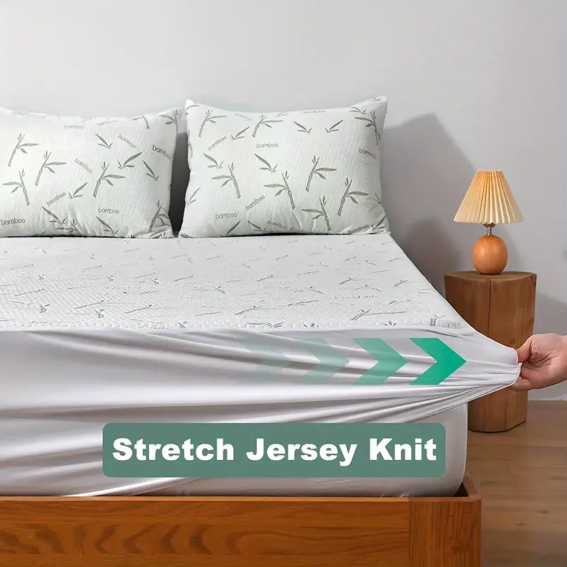 1pc Bamboo Mattress Protector, - Waterproof Mattress Protector Breathable ulasan dan harga
