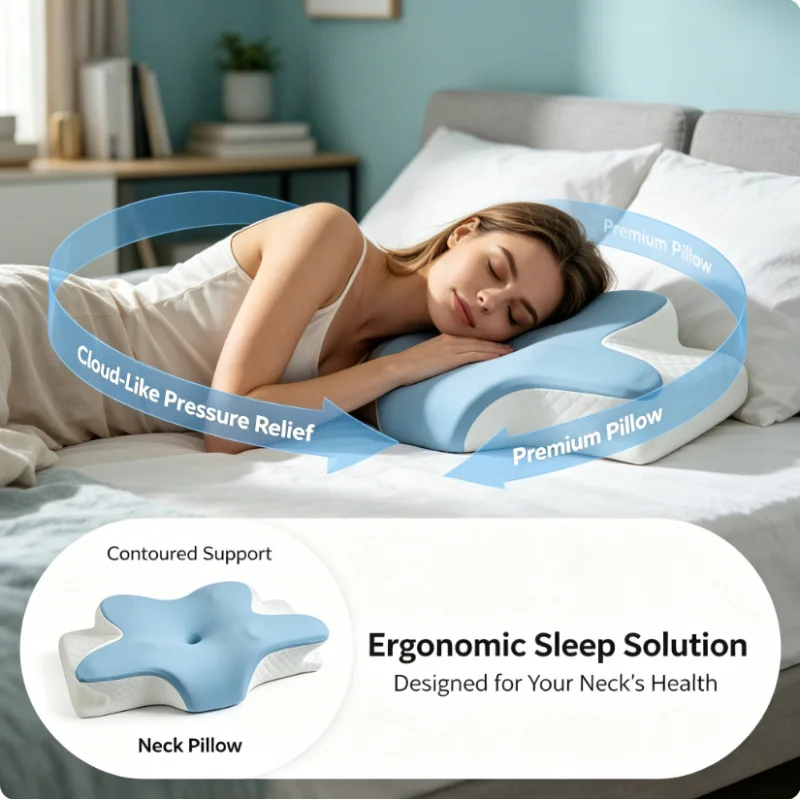 Breathable Cooling Memory Foam - Memory Foam Orthopedic Pillow Neck Pain ulasan dan harga