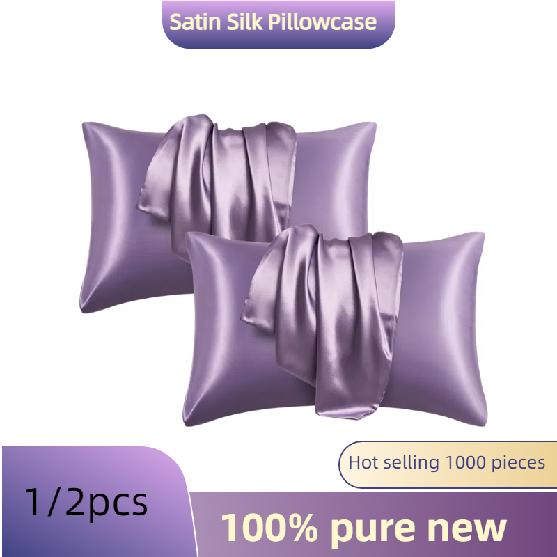 1/2pcs Satin Silk Pillowcase f - Satin Silk Pillowcase Hair Skin ulasan dan harga
