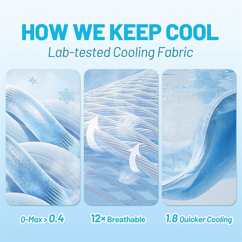 Cooling Bed Fitted Sheet Ice‑C - Fitted Bed Sheets Deep Pocket ulasan dan harga