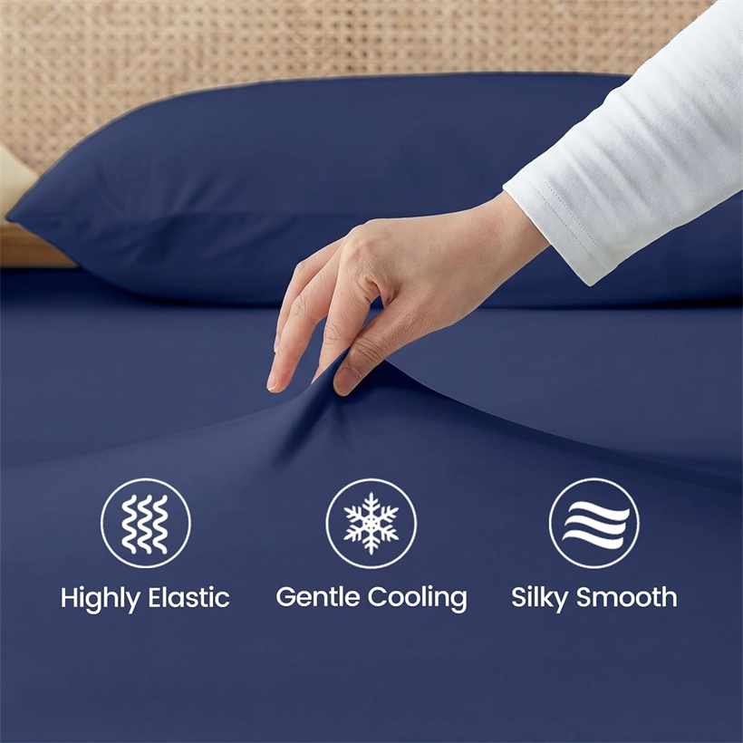 Cooling Bed Fitted Sheet Ice‑C - Fitted Bed Sheets Deep Pocket ulasan dan harga
