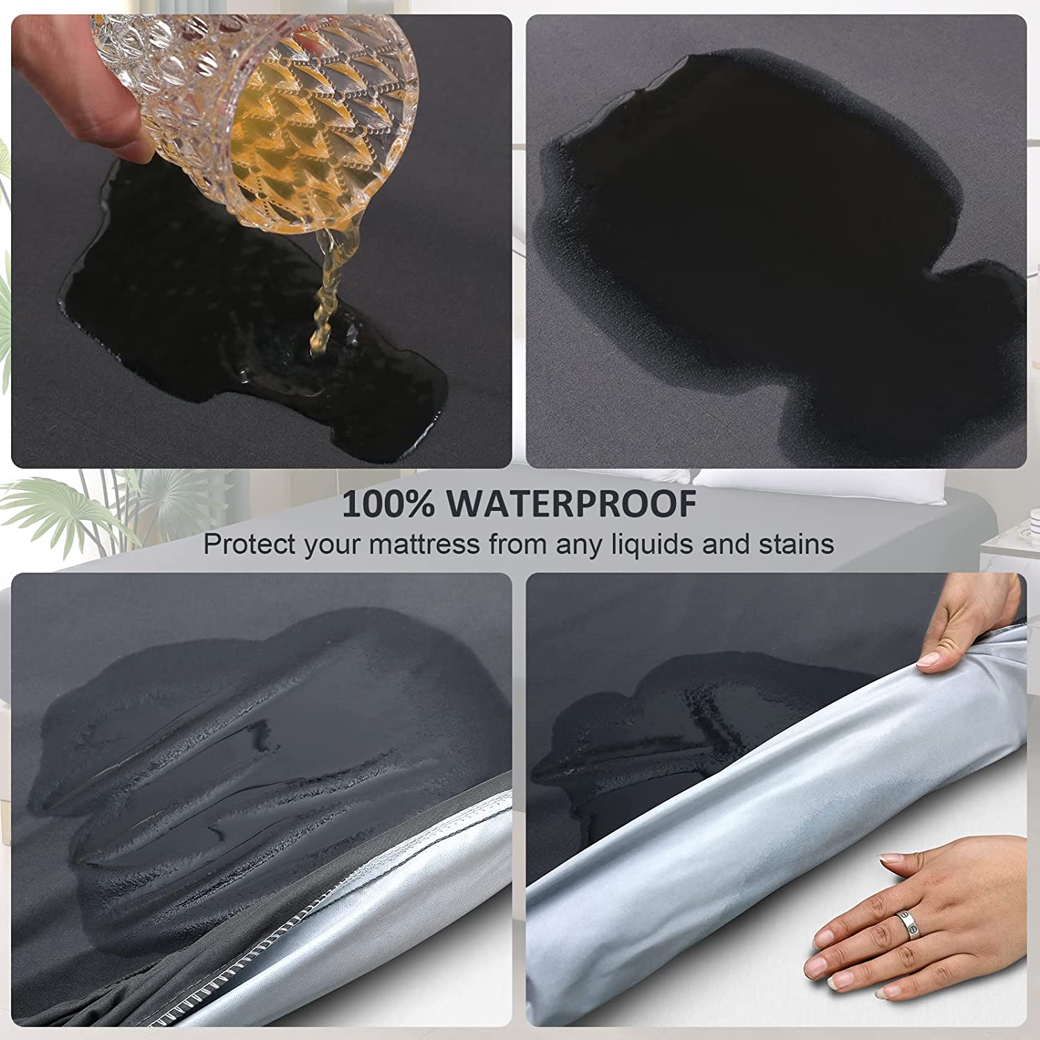 Solid Mattress Protector Water - Waterproof Mattress Protector Breathable ulasan dan harga