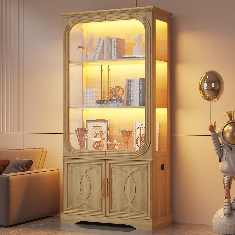 Display Cabinet with Glass Doo - Storage & Organization ulasan dan harga