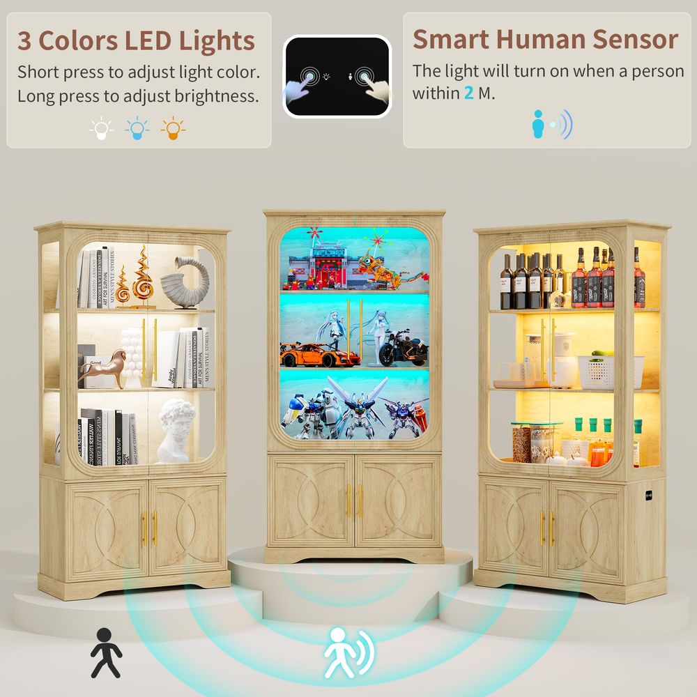 Display Cabinet with Glass Doo - Storage & Organization ulasan dan harga