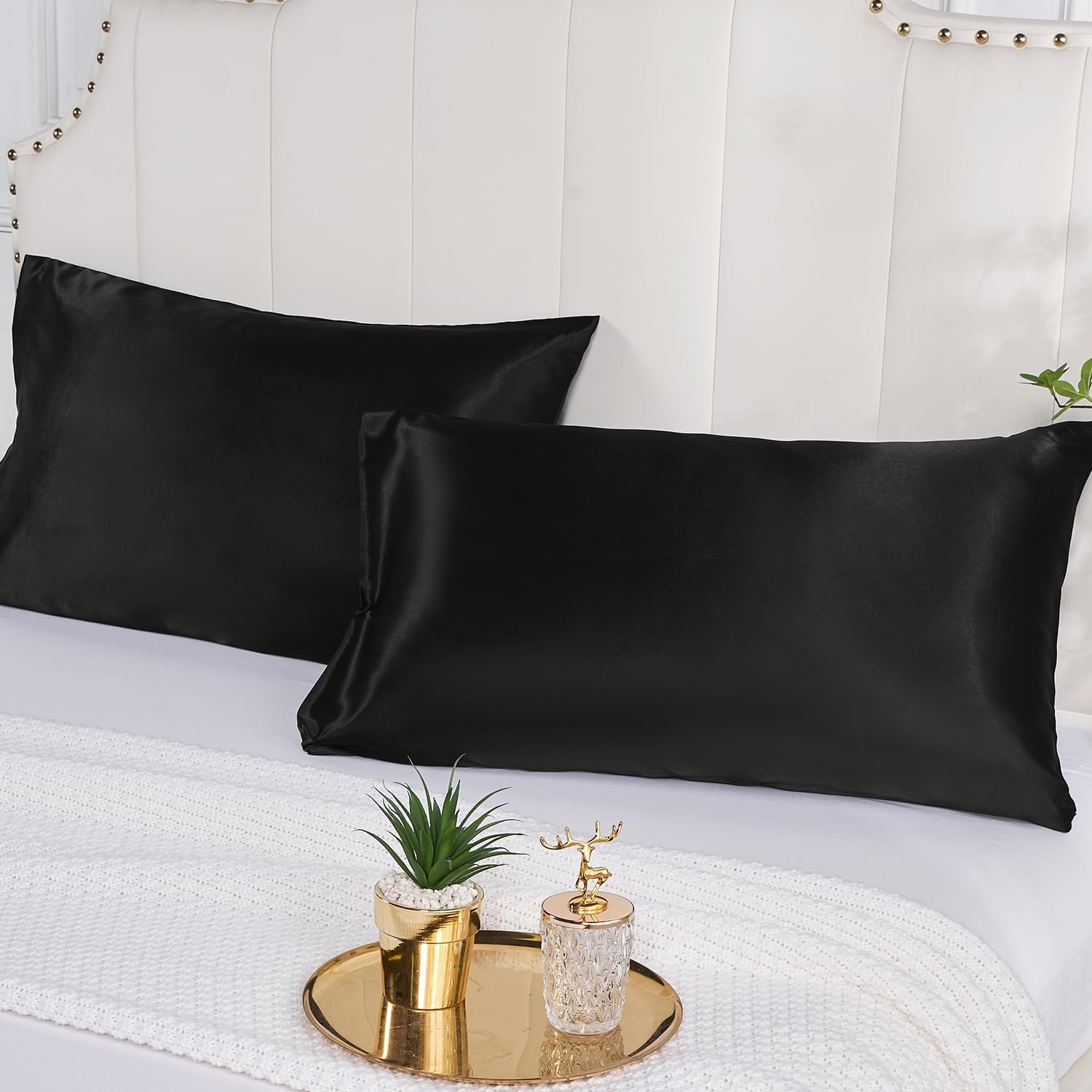 2 Pack Satin Pillowcase for Ha - Satin Silk Pillowcase Hair Skin ulasan dan harga