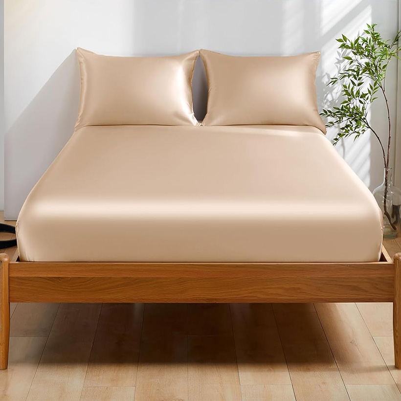 100% Mulberry Silk Fitted Shee - Fitted Bed Sheets Deep Pocket ulasan dan harga