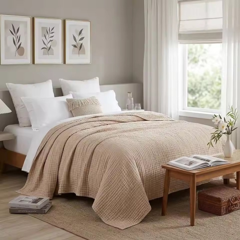 6 Layers Cotton Muslin Blanket - Muslin Cotton Bedspread ulasan dan harga