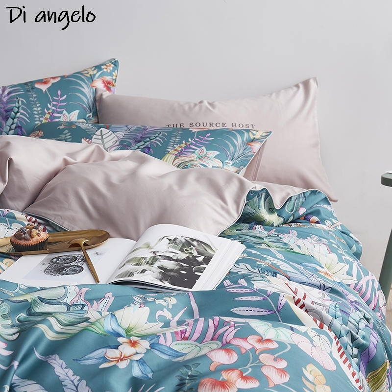 600TC 4Pcs Egyptian Cotton Flo - Aesthetic Floral Duvet Cover ulasan dan harga