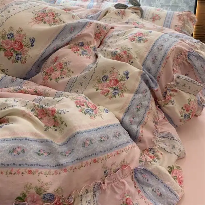 Korean Style Princess Floral B - Aesthetic Floral Duvet Cover ulasan dan harga