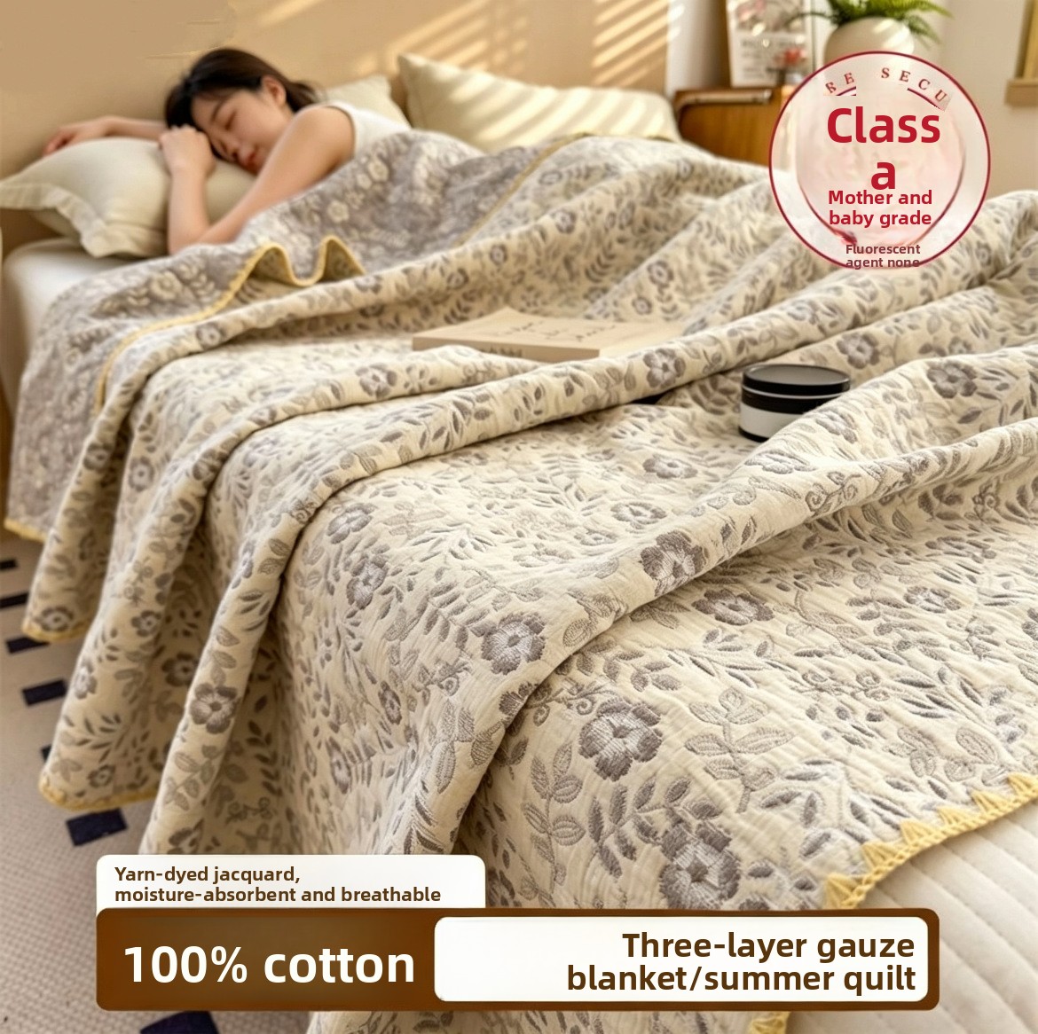 100% Cotton Muslin Blanket Bre - Muslin Cotton Bedspread ulasan dan harga