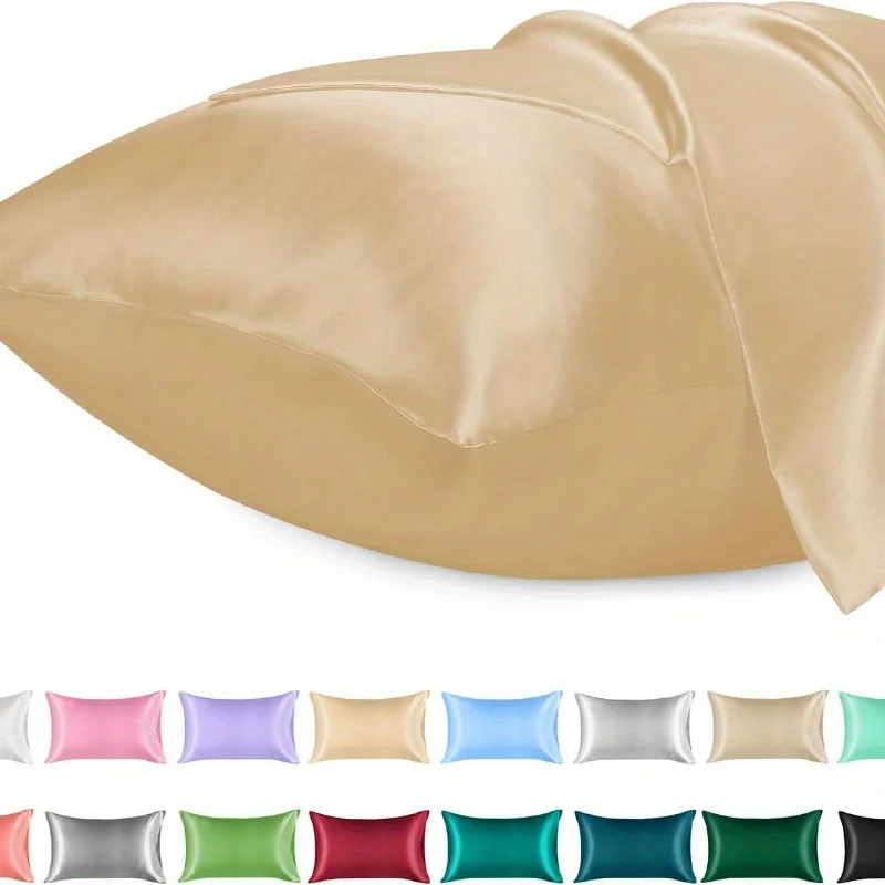 1PC Satin Pillowcase for Hair  - Satin Silk Pillowcase Hair Skin ulasan dan harga