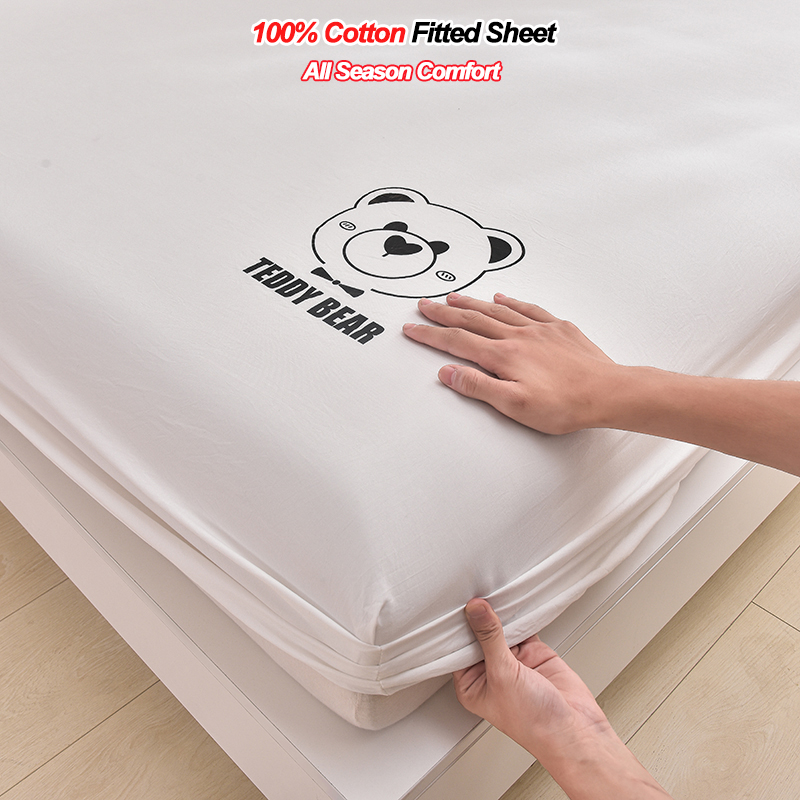100% Cotton Fitted Sheet 28cm  - Fitted Bed Sheets Deep Pocket ulasan dan harga