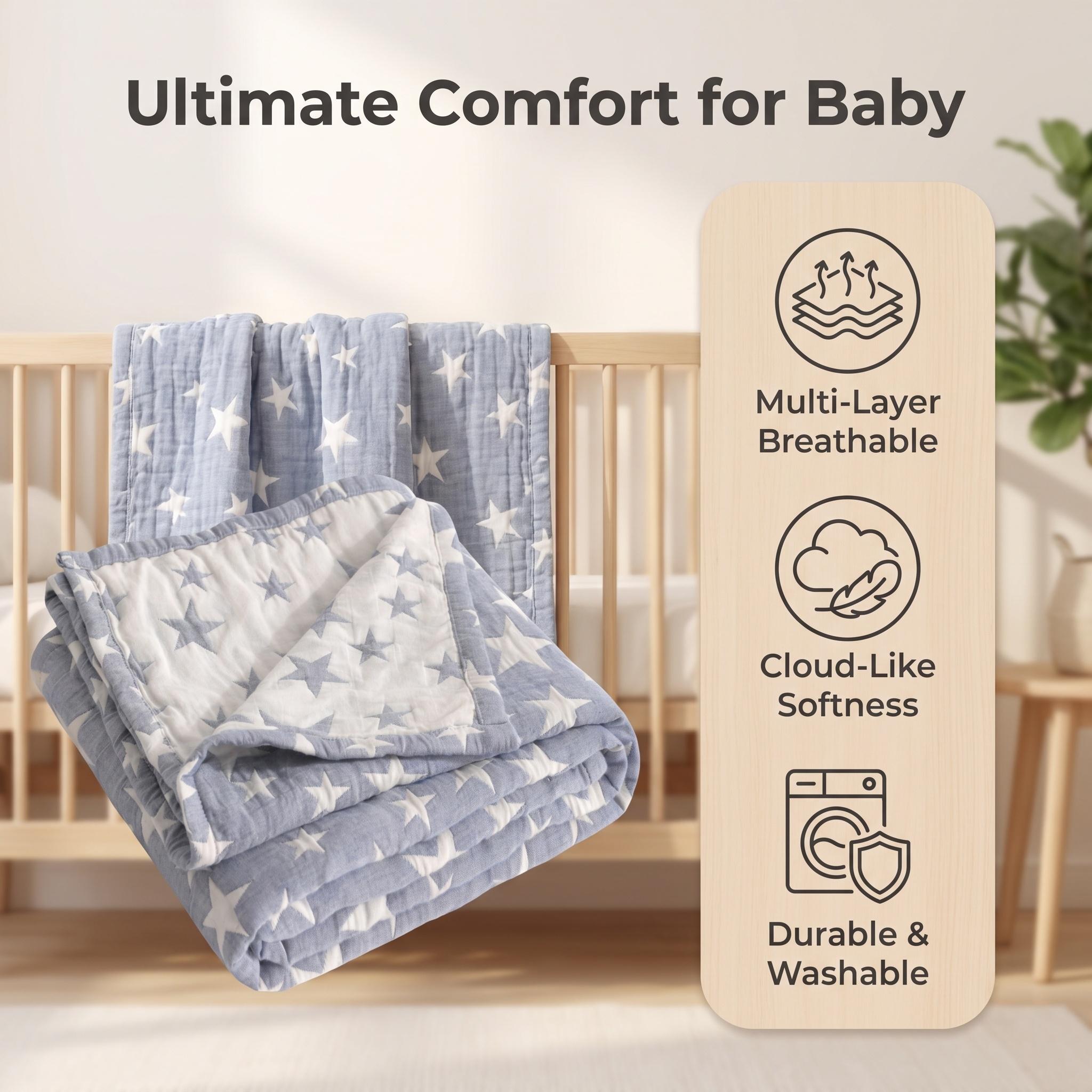 3-Layer Cotton Muslin Throw Bl - Muslin Cotton Bedspread ulasan dan harga