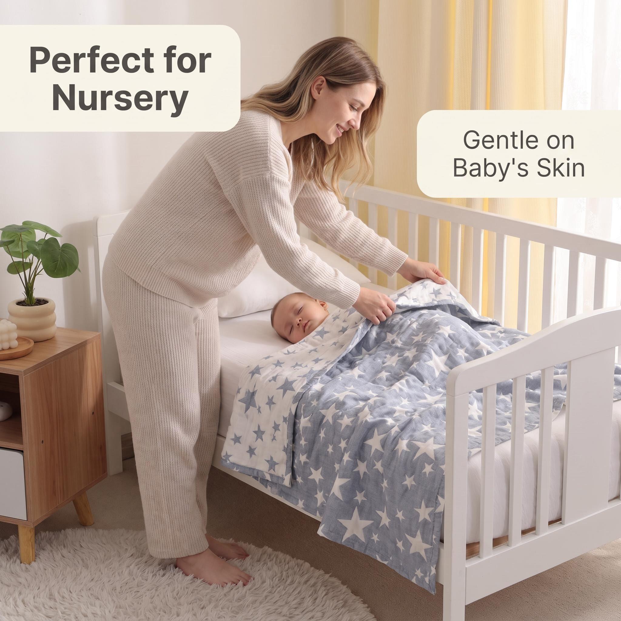 3-Layer Cotton Muslin Throw Bl - Muslin Cotton Bedspread ulasan dan harga