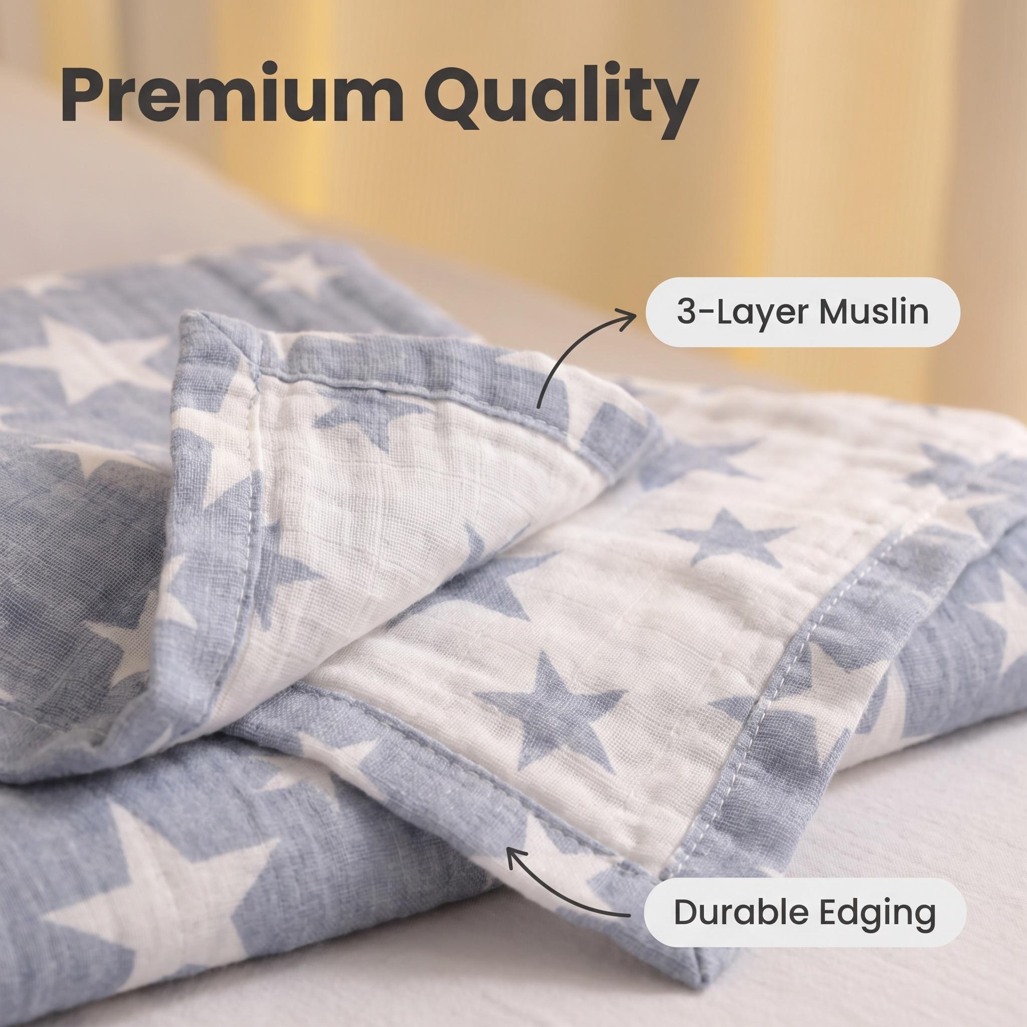 3-Layer Cotton Muslin Throw Bl - Muslin Cotton Bedspread ulasan dan harga