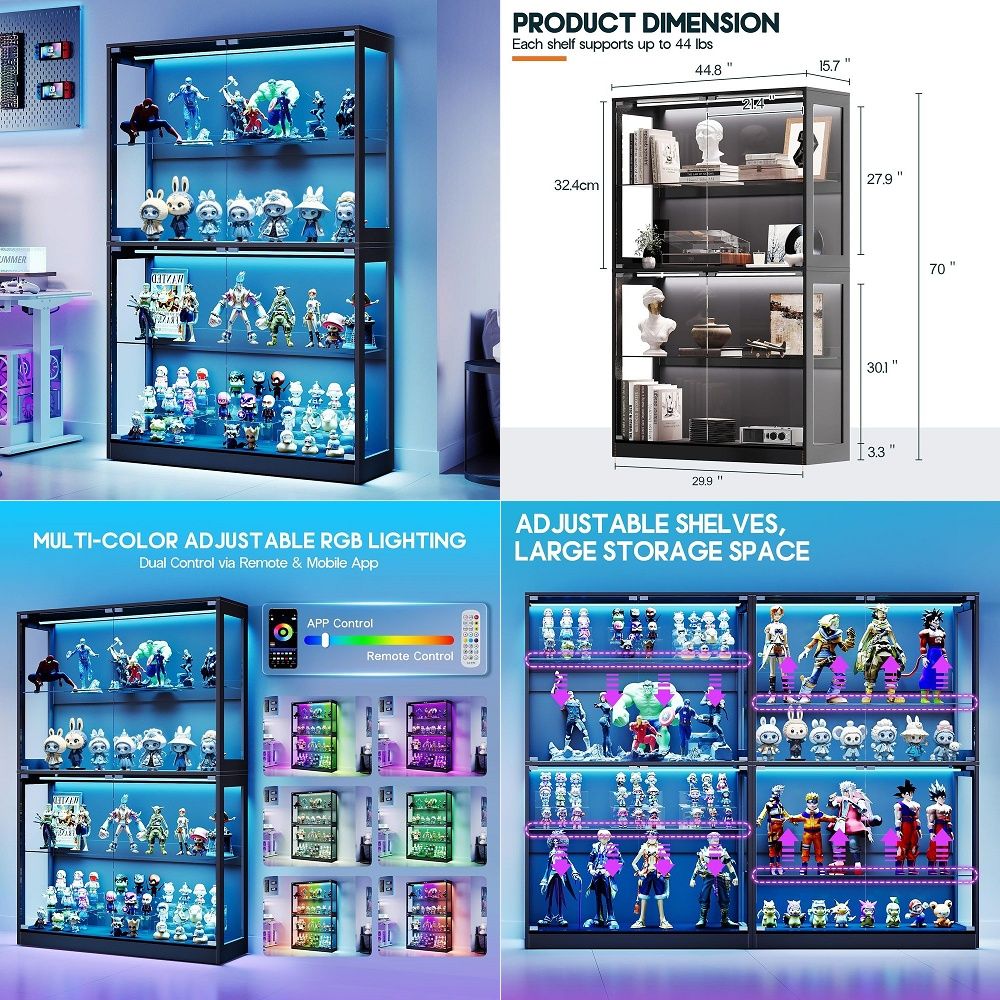 Cabinet with LED Light Strips, - Lighting ulasan dan harga
