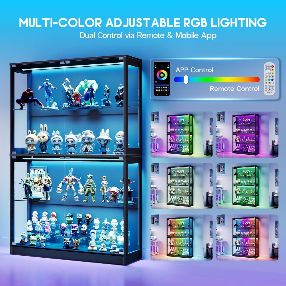 Cabinet with LED Light Strips, - Lighting ulasan dan harga