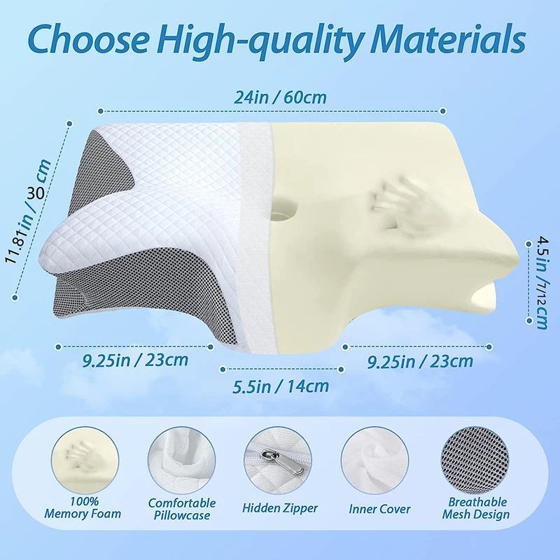 Orthopedic Contour Neck Pillow - Memory Foam Orthopedic Pillow Neck Pain ulasan dan harga