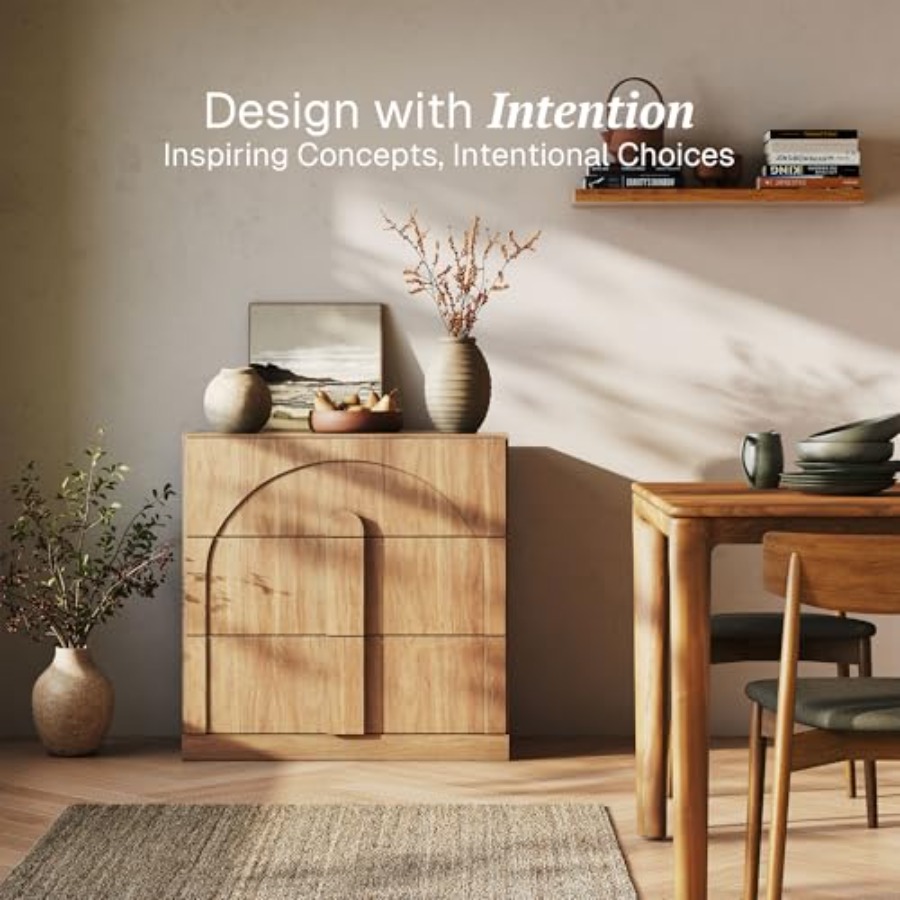 Sideboard Cabinet with 3 Drawe - Kitchen ulasan dan harga