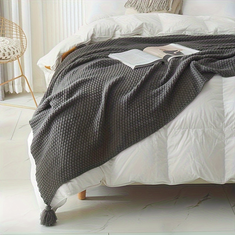 Boho Knitted Throw Blanket Dec - Boho Throw Blanket Fringe ulasan dan harga