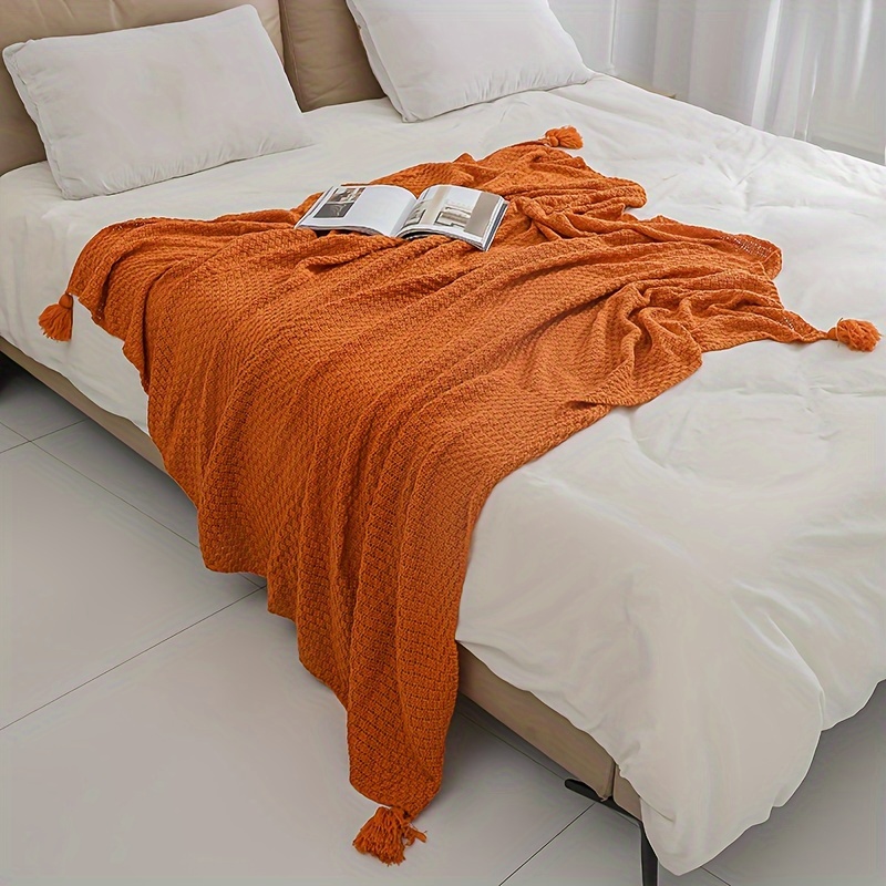 Boho Knitted Throw Blanket Dec - Boho Throw Blanket Fringe ulasan dan harga