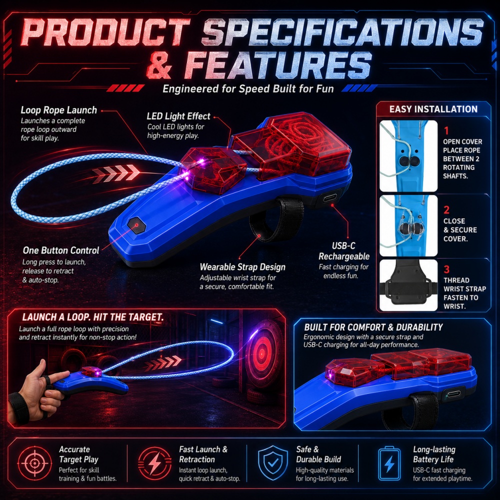 Rope Launcher Spider Web Shoot - Lighting ulasan dan harga