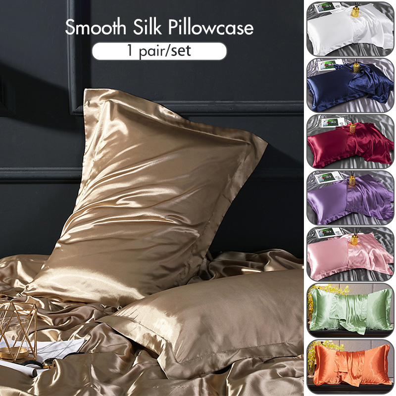 1 Pair Natural Mulberry Satin  - Satin Silk Pillowcase Hair Skin ulasan dan harga