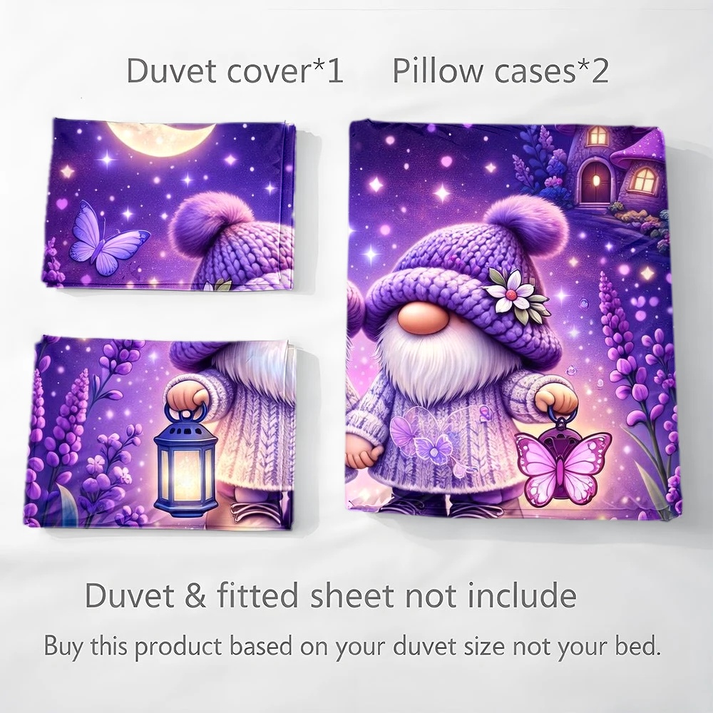 3Pc Dreamy Purple Elf Theme Du - Duvet Cover Sets With Zipper ulasan dan harga