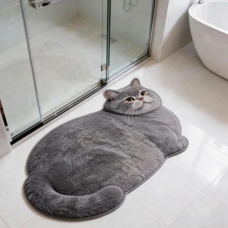 3D Cat Shaped Diatomite Bath M - Quick Dry Diatomite Bath Mat ulasan dan harga