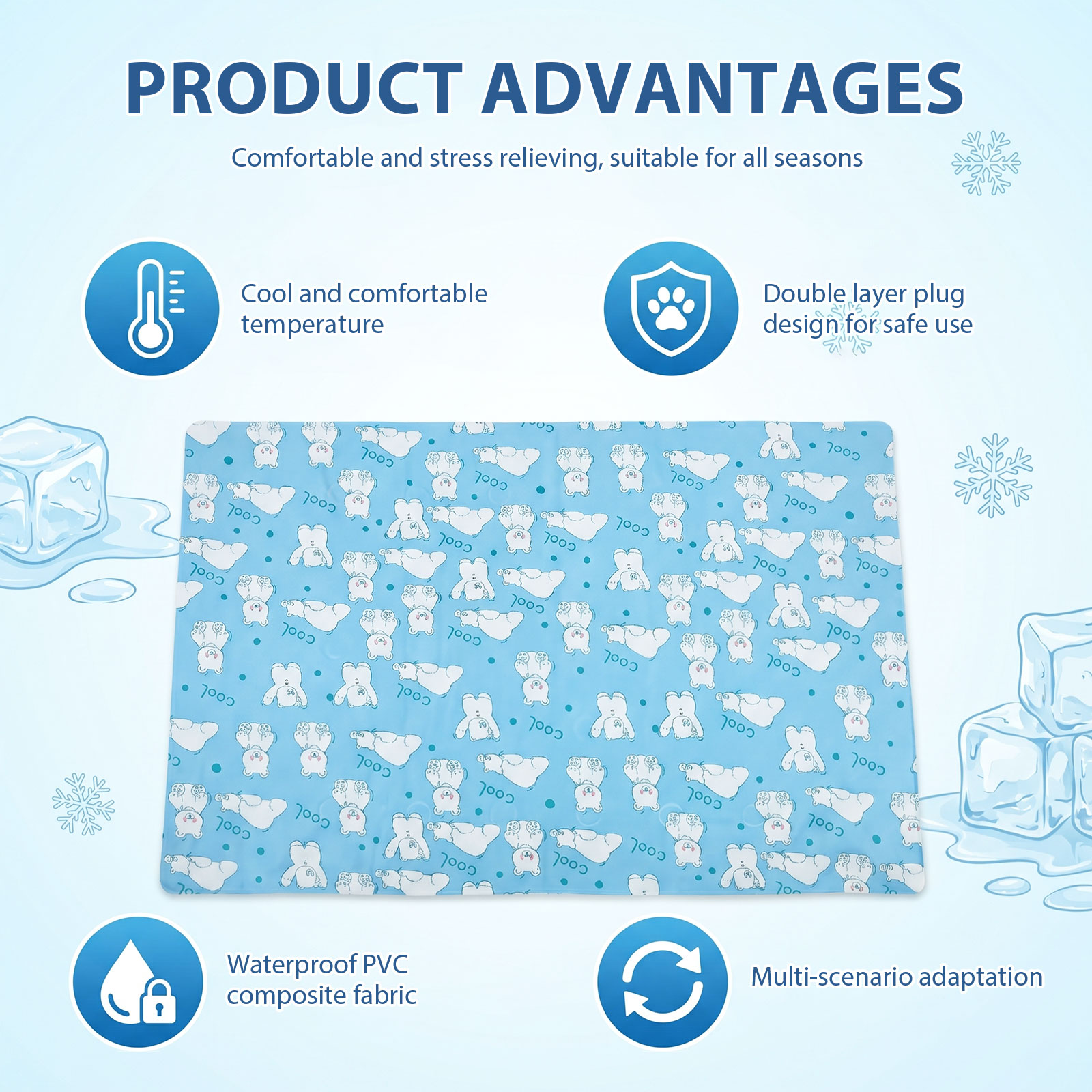 Dog Self Cooling Mat Ice Gel S - Cooling Blanket Hot Sleepers ulasan dan harga