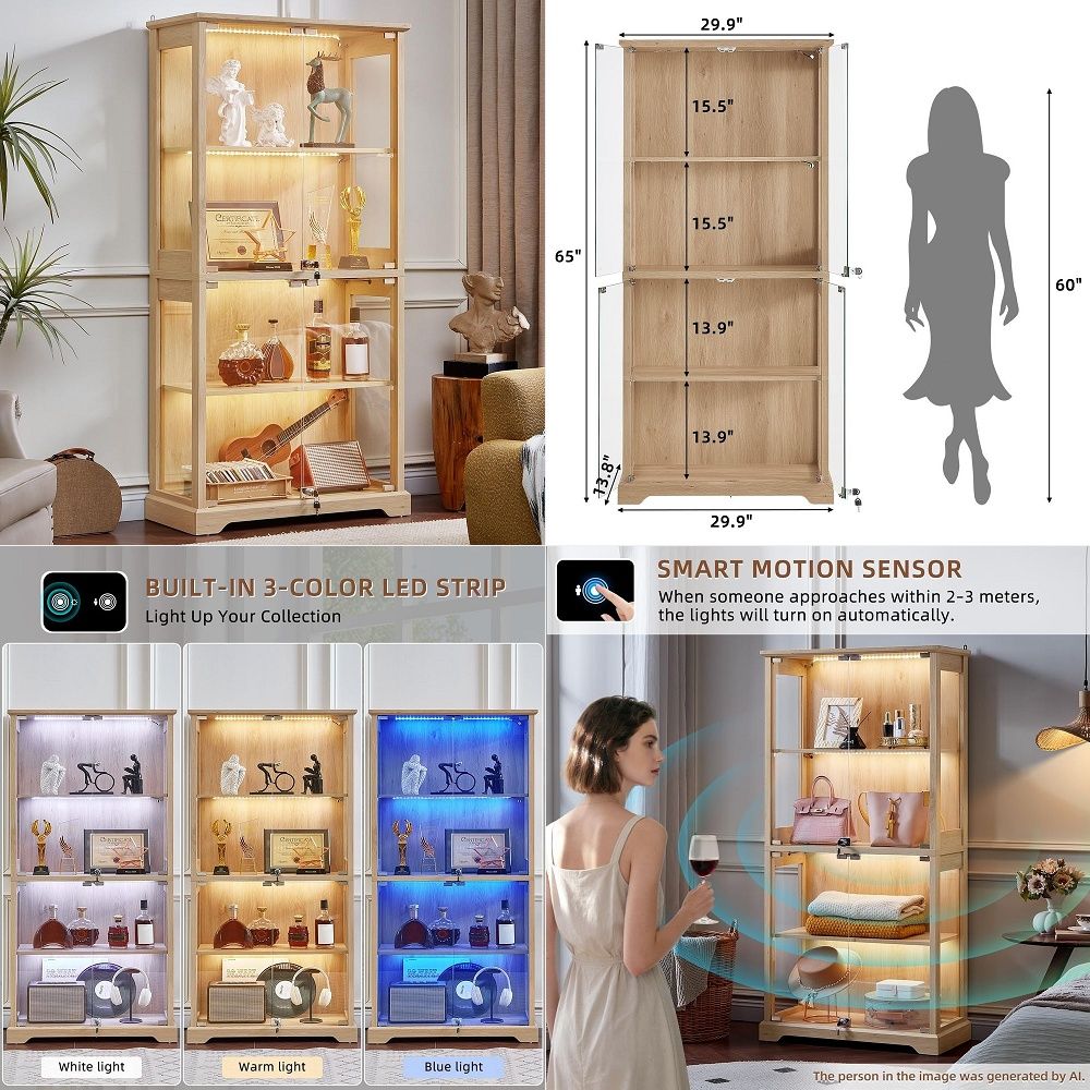 Farmhouse Glass Display Cabine - Lighting ulasan dan harga