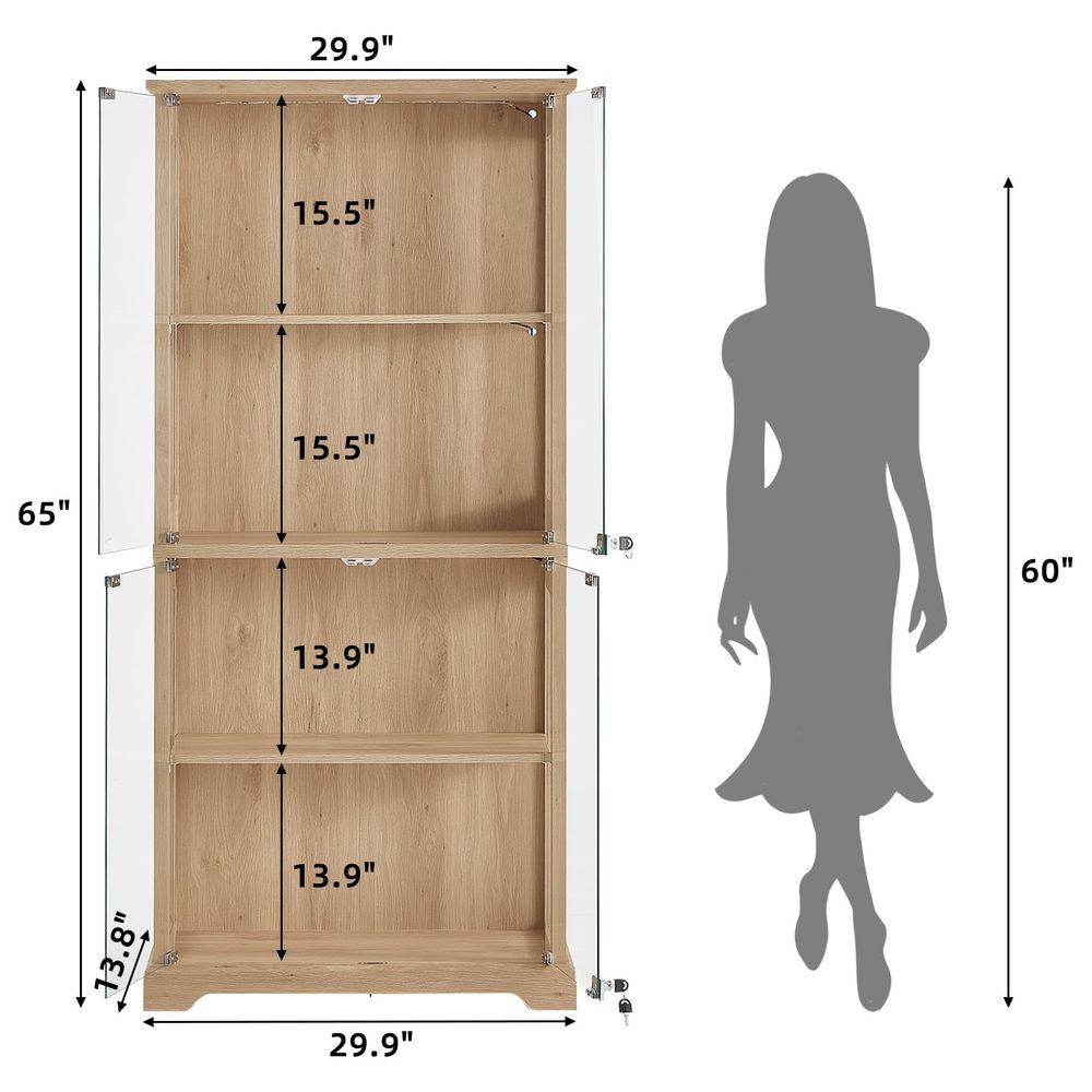 Farmhouse Glass Display Cabine - Lighting ulasan dan harga