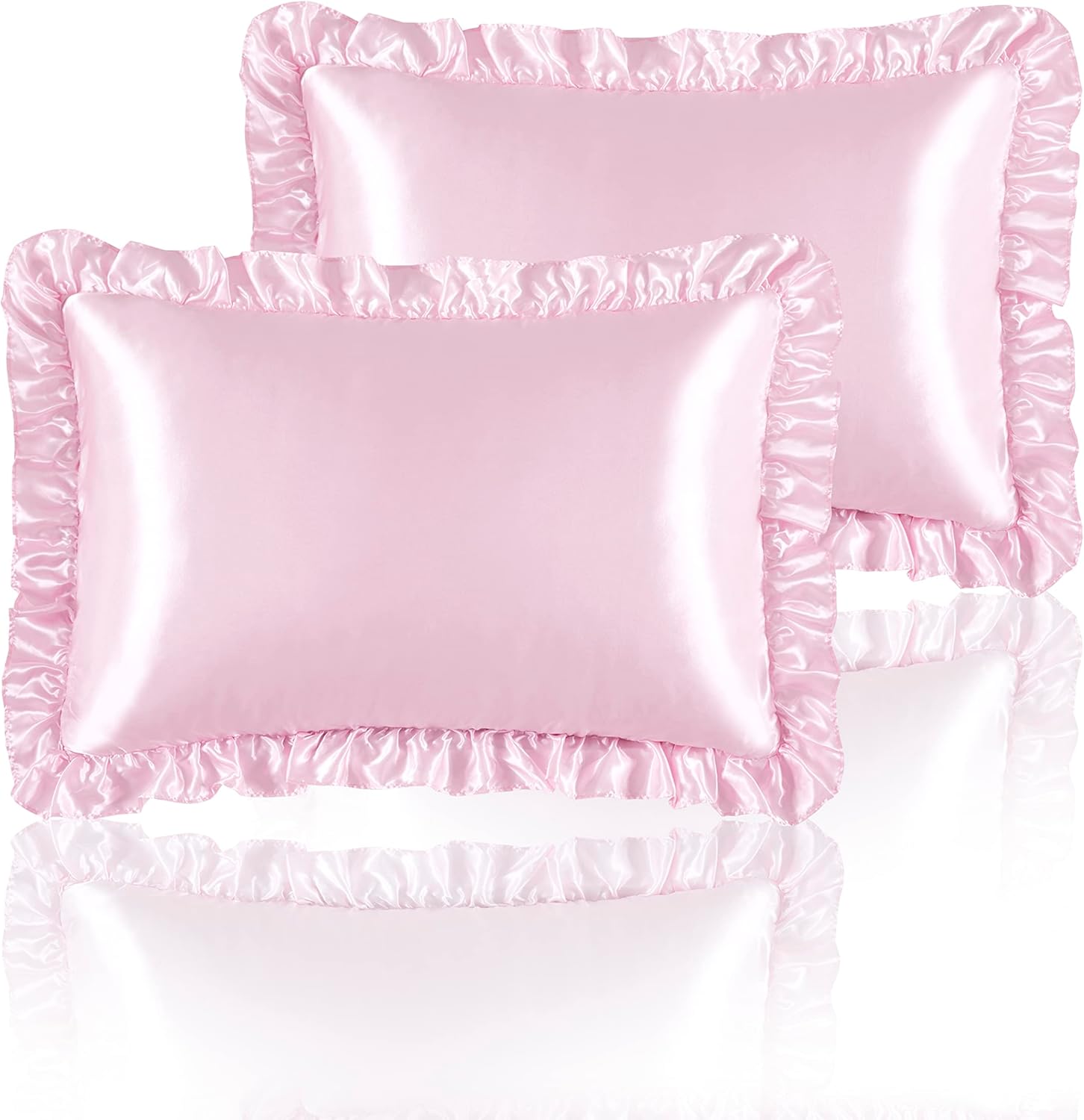 2Pcs Satin Ruffled Pillow Case - Satin Silk Pillowcase Hair Skin ulasan dan harga