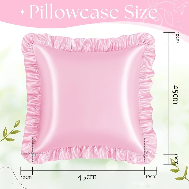 2Pcs Satin Ruffled Pillow Case - Satin Silk Pillowcase Hair Skin ulasan dan harga